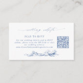 Coastal Chic Blue Wedding Website QR Code Begleitkarte (Vorderseite)