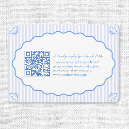 Coastal Chic Blue Wedding Website QR Code UAWG Begleitkarte