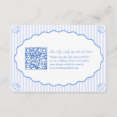 Coastal Chic Blue Wedding Website QR Code UAWG Begleitkarte (Vorderseite)