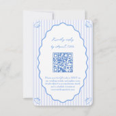 Coastal Chic Blue Wedding Website QR Code UAWG RSVP Karte (Vorderseite)