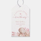 Coastal chic errush pink perl Baby Dusche Geschenkanhänger (Vorderseite)