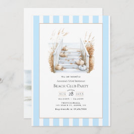 Coastal Chic Fall Beach Club Birthday Party Einladung