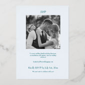 Coastal Chic Foil Wedding Einladung Blue (Rückseite)