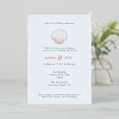 Coastal Chic Foil Wedding Einladung Blue (Stehend vorne)