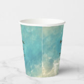 Coastal Chic Golden Sand Türkis Wasser Hochzeit Pappbecher (Rechts)