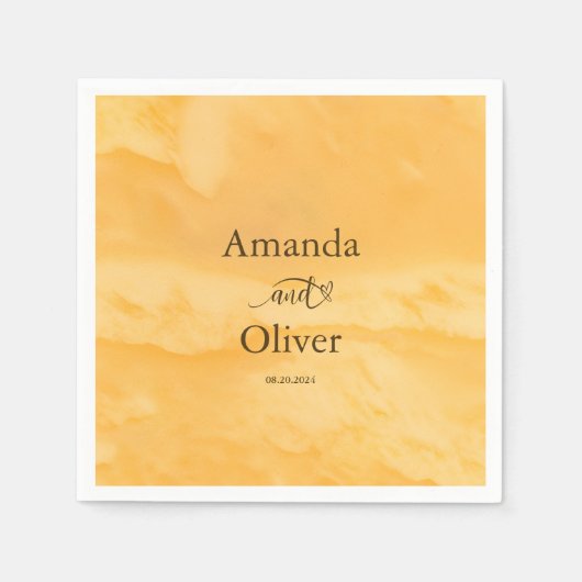 Coastal Chic Golden Sand Türkis Wasser Hochzeit Serviette (Vorderseite)