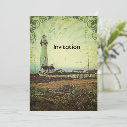 Coastal chic impressionism Landschaftslichtuhr Einladung (Stehend Vorderseite)