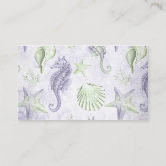 Coastal Chic | Lila Green Starfish Mommys Belly Begleitkarte (Rückseite)