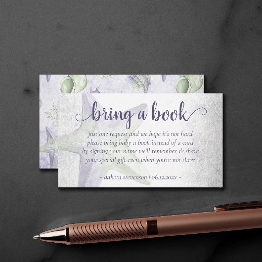 Coastal Chic | Lila Grüner Starfish Buch bringen Begleitkarte