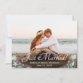 Coastal Chic | Lila und grünes Foto Ankündigung (Vorderseite)