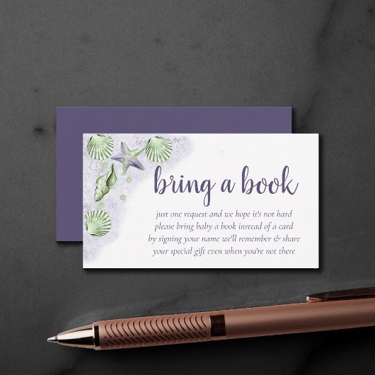 Coastal Chic | Lila und Kalkgrün Buch bringen Begleitkarte