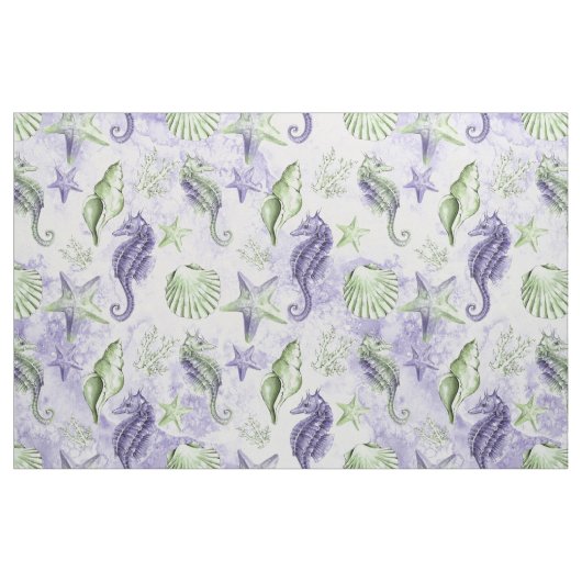 Coastal Chic | Lila und Kalkgrün Stoff (Fat Quarter (45,7 x 55,9 cm))