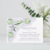 Coastal Chic | Lila und kalkgrüner Empfang Begleitkarte (Stehend Vorderseite)