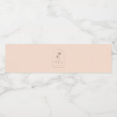 Coastal Chic Minimalistisch Wedding Monogram Wasserflaschenetikett (Einzelnes Label)