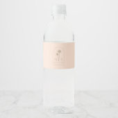 Coastal Chic Minimalistisch Wedding Monogram Wasserflaschenetikett (Vorderseite)