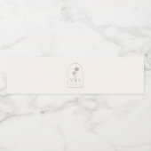 Coastal Chic Minimalistisch Wedding Monogram Wasserflaschenetikett (Einzelnes Label)