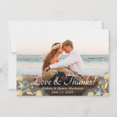 Coastal Chic | Moderne Hochzeit von Coral Reef Fot Dankeskarte (Vorderseite)