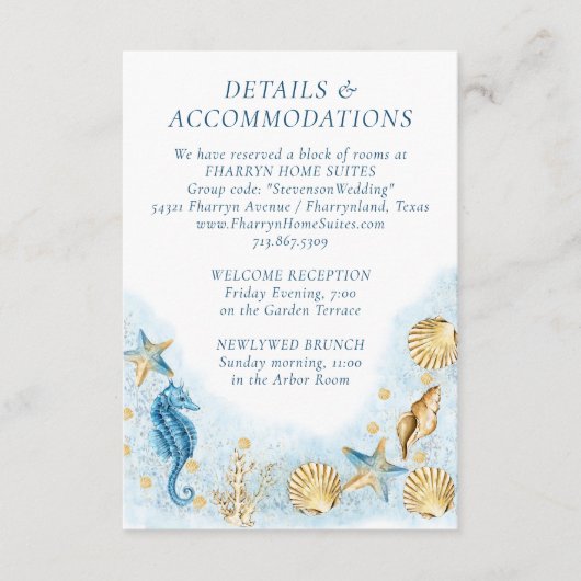 Coastal Chic | Moderne Korallenriff-Unterkünfte Begleitkarte (Vorderseite)