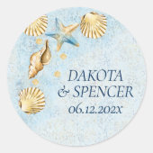 Coastal Chic | Moderne Korallenriffe Runder Aufkleber (Vorderseite)