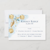 Coastal Chic | Moderne Nautical Beach Entree Choic RSVP Karte (Vorderseite)
