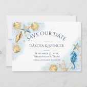 Coastal Chic | Moderne Nautische Hochzeit Save The Date (Vorderseite)