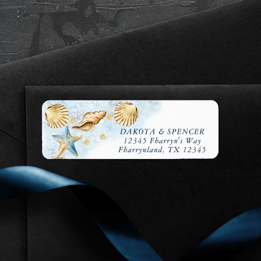 Coastal Chic | Moderne Rücksendeadresse des Korall