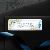 Coastal Chic | Moderne Rücksendeadresse des Korall