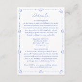 Coastal Chic Muschel Border Elegante Blue Wedding Begleitkarte (Vorderseite)