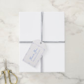 Coastal Chic Muschel Border Elegante Blue Wedding Geschenkanhänger (Mit Garn)