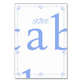 Coastal Chic Muschel Border Elegante Blue Wedding Tischnummer (Rückseite)