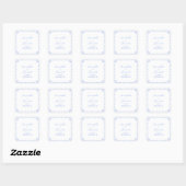 Coastal Chic Muschel Border Personalisiert Wedding Quadratischer Aufkleber (Blatt)