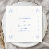 Coastal Chic Muschel Border Personalisiert Wedding Serviette