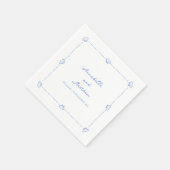 Coastal Chic Muschel Border Personalisiert Wedding Serviette (Ecke)