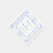 Coastal Chic Muschel & Streifen Personalisiert Hoc Serviette (Ecke)