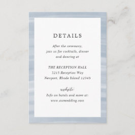 Coastal Chic Mute Blue Elegante Hochzeit Begleitkarte