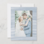 Coastal Chic Mute Blue Elegante Hochzeit Dankeskarte (Vorderseite)