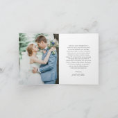 Coastal Chic Mute Blue Elegante Hochzeit Dankeskarte (Innenseite)