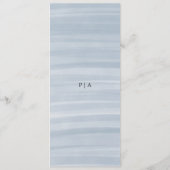 Coastal Chic Mute Blue Elegante Hochzeit Menükarte (Rückseite)