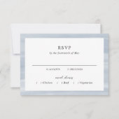 Coastal Chic Mute Blue Elegante Hochzeit RSVP Karte (Vorderseite)