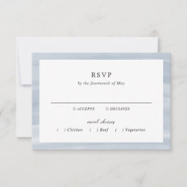 Coastal Chic Mute Blue Elegante Hochzeit RSVP Karte
