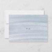 Coastal Chic Mute Blue Elegante Hochzeit RSVP Karte (Rückseite)