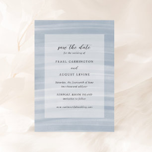 Coastal Chic Mute Blue Elegante Hochzeit Save The Date