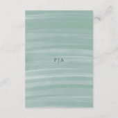 Coastal Chic Mute Green Elegant Hochzeit Begleitkarte (Rückseite)