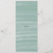 Coastal Chic Mute Green Elegant Hochzeit Menükarte (Rückseite)