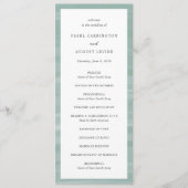 Coastal Chic Mute Green Elegant Hochzeit Programm (Vorderseite)