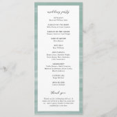 Coastal Chic Mute Green Elegant Hochzeit Programm (Rückseite)