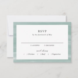 Coastal Chic Mute Green Elegant Hochzeit RSVP Karte