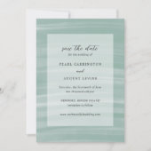 Coastal Chic Mute Green Elegant Hochzeit Save The Date (Vorderseite)