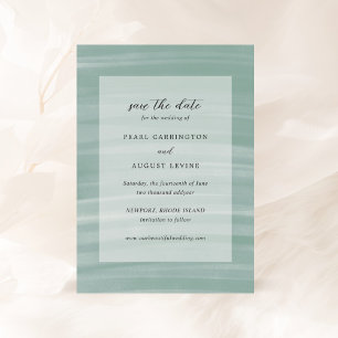 Coastal Chic Mute Green Elegant Hochzeit Save The Date