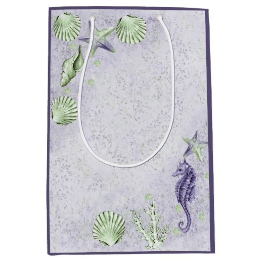 Coastal Chic | Party Lila und Kalkgrün Mittlere Geschenktüte (Vorderseite)